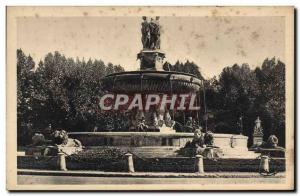 Old Postcard Aix en Provence The large fountain Place de la Rotonde