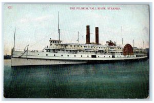 1908 Pilgrim Fall River Steamer Ferry Cruise Ship Vintage Antique Sea Postcard