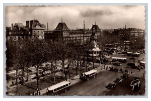 Paris France Place De La Republique RPPC Real Photo Postcard