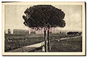 Old Postcard Roma Acquedotto di Claudio sulla Via Appia Nuova