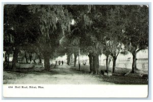 c1910 Shell Road Tall and Big Trees View Biloxi Mississippi MS Postcard