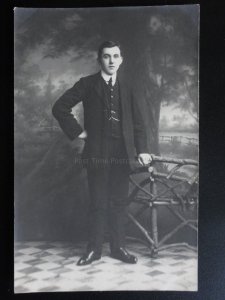 Studio Portrait: Gentleman in Suit Old RP PC Pub HUBER 120 Princes St. Edinburgh