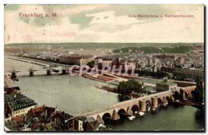 Old Postcard Frankfurt a m u Aite Mainbrucke Sachsenhausen