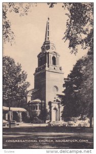 NAUGATUCK, Connecticut, 1900-1910´s; Congregational Church, Classic Cars