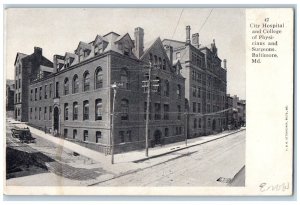 c1905 City Hospital College Physicians Surgeons Baltimore MD Antique Postcard 