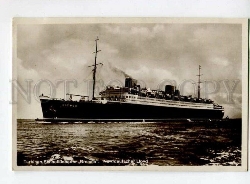 3150553 OCEAN LINER BREMEN Norddeutscher Lloyd Vintage postcard