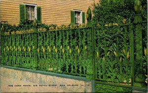 Corn Fence 915 Royal St New Orleans Louisiana LA UNP Linen Postcard E10