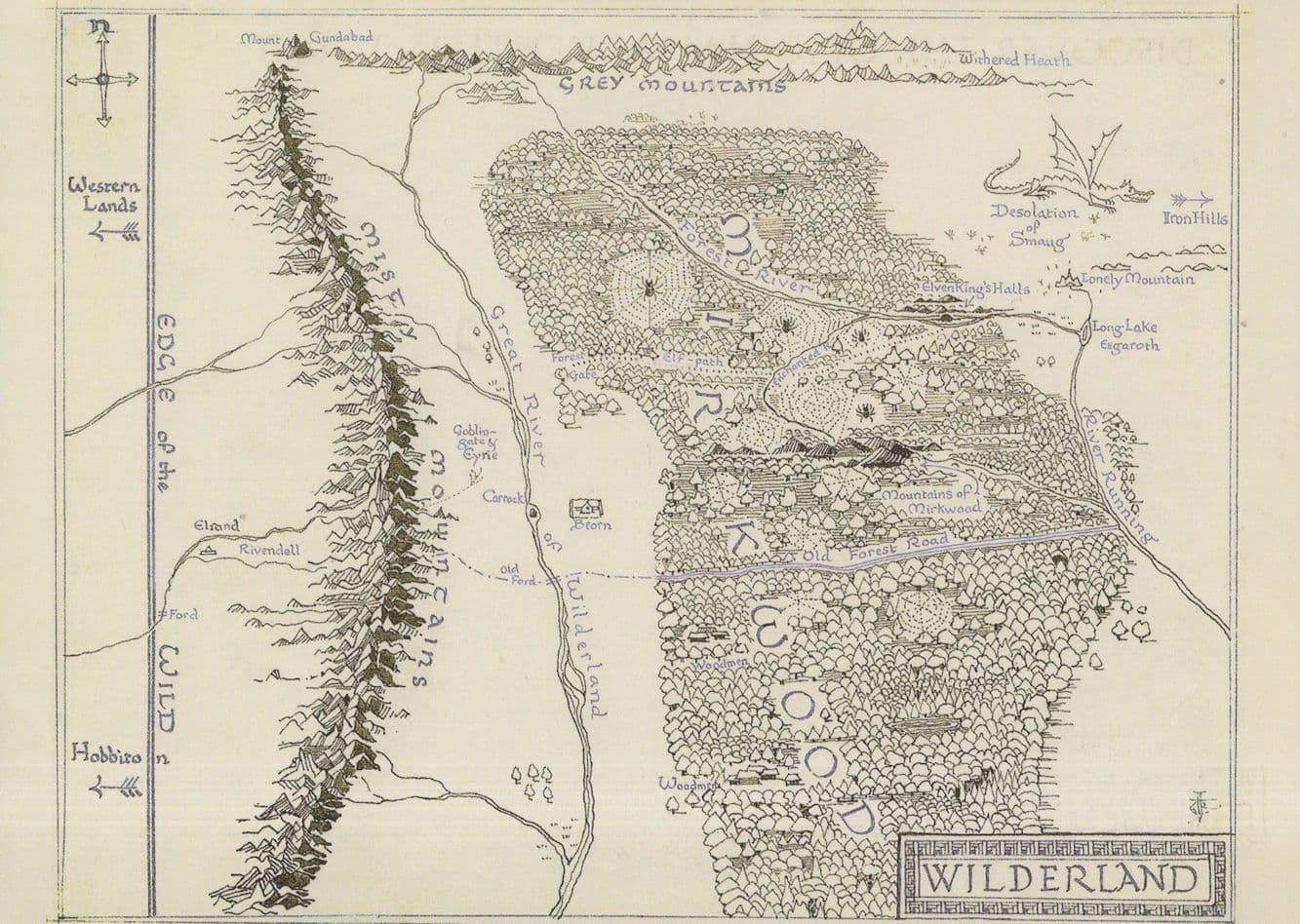 The Hobbit Wilderland Map Rare Postcard Topics Other Postcard   D2d813dd750333ce8cb4689e6b70fac1 