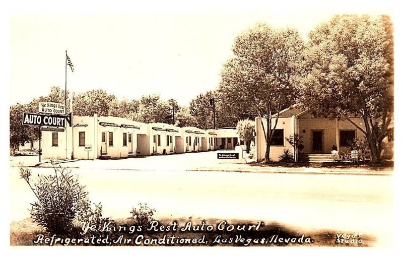 Nevada Las Vegas   Ye Kings Rest Auto Court  1930's  RPPC