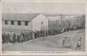 Postcard Military Recruits Arriving Army Reception Center New Cumberland PA