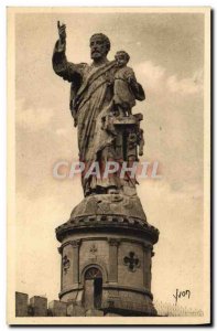 Old Postcard Velay Le Puy St Joseph De Good Hope monumental statue weapon cement
