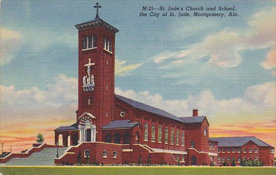 St Jude's Church and School Montgomery Alabama Curteich