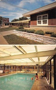 DES MOINES, IA Iowa  MOTEL RAMBLER Roadside INDOOR POOL  c1960's Chrome Postcard