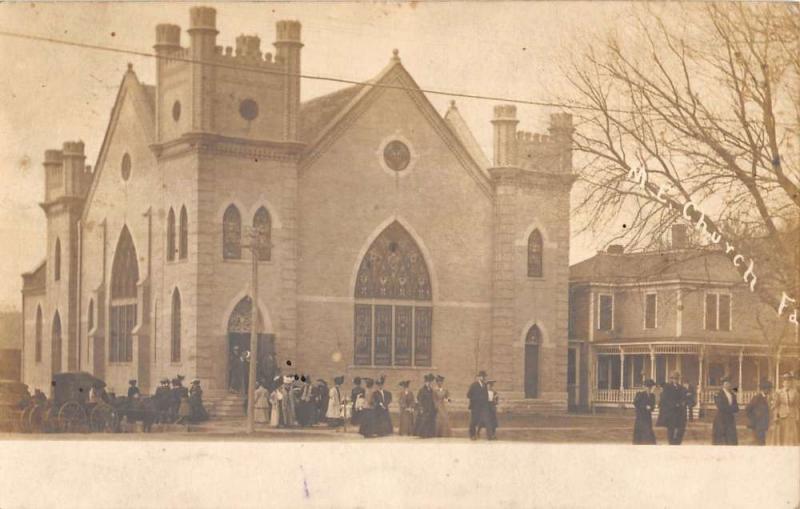 Real Photo Fairbury Church in Nebrasksa Antique Postcard L755