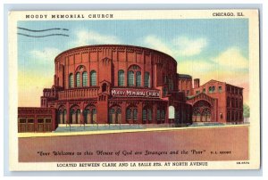 Vintage Woody Memorial Church Chicago, Ill. Original Vintage Postcard P26E