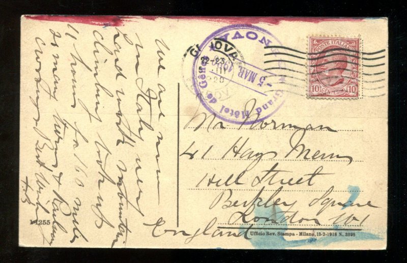 dc306 - GENOVA Italy 1920 Steamers. Postcard