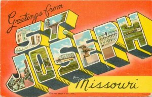 Large Letters Multi View 1953 St Joseph Missouri Postcard Shaffer Teich 20-8286