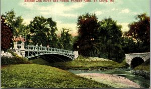 Vtg St Louis Missouri MO Bridge and River Des Peres 1908 Postcard