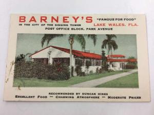 Lake Wales Florida Barneys Singing Tower Bifold Antique Postcard K92207