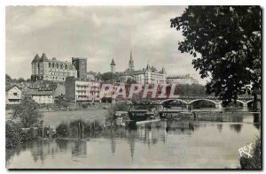 Old postcard Pau B and P the Gave le Chateau