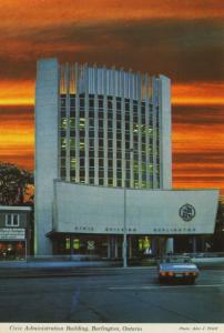 Civic Administration Building Burlington ON Ontario City Council Postcard D20