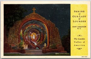 Shrine of Our Lady of Lourdes New Lebanon New York Valley of America Postcard