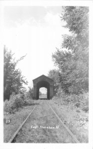 Postcard RPPC Vermont East Shoreham Covered Bridge 23-3757
