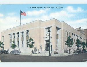 Linen POST OFFICE SCENE Atlantic City New Jersey NJ hs1537