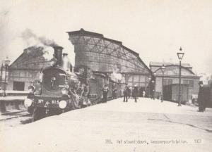 Het Stoomtijdperk Weesperpoortstation in 1902 Dutch Train Repro Postcard