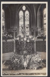 Sussex Postcard? - The Font, St Peter's Church - Where Please?  RS970