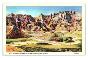 Formation Near The Tunnel Bad Lands So. Dak. South Dakota Scenic Postcard