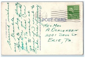 1947 Catholic Church Building Cross Tower Pathways Buckeye Lake Ohio OH Postcard