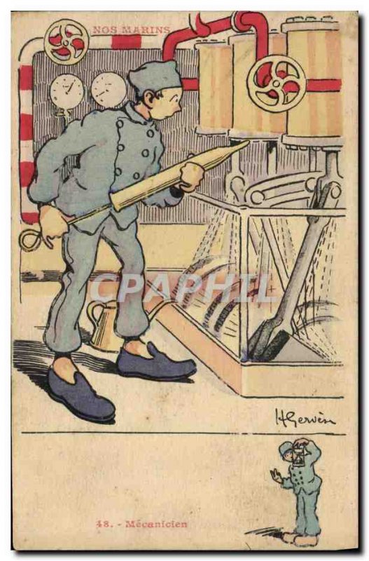 Old Postcard Mechanic Gervese Illustrator Our amrisn