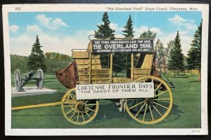 Vintage Postcard 1915-1930 The Overland Trail Stage Coach, Cheyenne, Wyoming