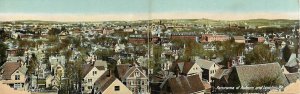 Fold Out Double Postcard Panorama of Auburn & Lewiston ME Town View Unposted