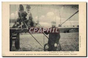 Postcard Old Jet Aviation Palhan winner raid on London Manchester Farman biplane