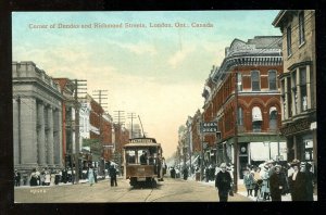 dc582 - LONDON Ontario 1910s Tram on Dundas Street Postcard