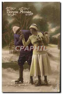 Old Postcard of Sports & # 39hiver Skating Woman