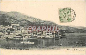 Old Postcard Monte Carlo - General View Boat