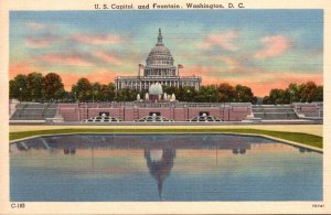 Washington D C The U S Capitol and Fountain