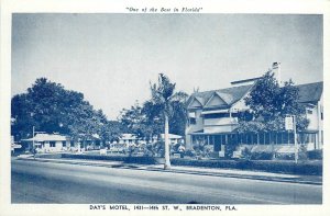 1940s Bradenton Florida Day's Motel occupation roadside Postcard 26-427