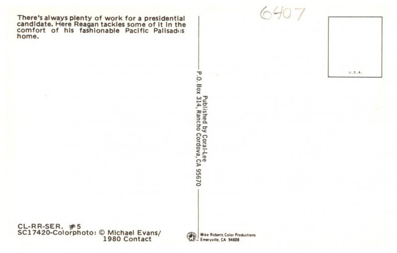 Ronald Reagan  , writing notes