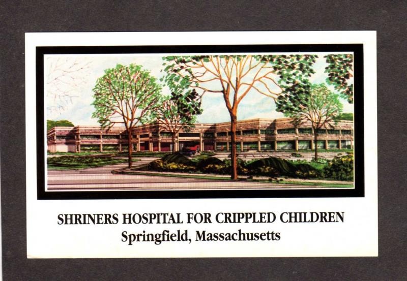 MA Shriners Hospital Crippled Children Springfield Mass Massachusetts Postcard