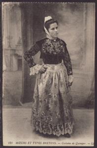 French Woman in Costume Postcard