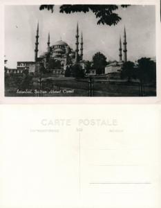 ISTANBUL TURKEY SULTAN AHMET CAMII MOSQUE VINTAGE REAL PHOTO POSTCARD RPPC