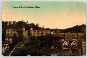 Mankato Minnesota~Handcolored MNSU MSNS~Normal School~Mirror-Image Homes c1910