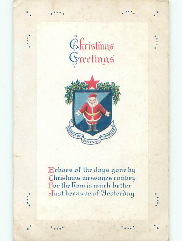 Divided-Back CHRISTMAS - SANTA WITH ORDER OF ST. NICHOLAS BANNER o2938