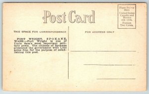 US Army  Fort Wright  Spokane  Washington Postcard  c1910