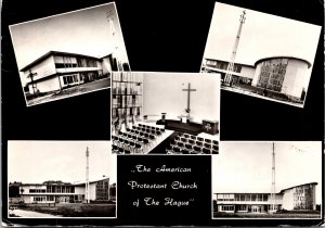 RPPC American Protestant Church The Hague Netherlands 1966 Airmail