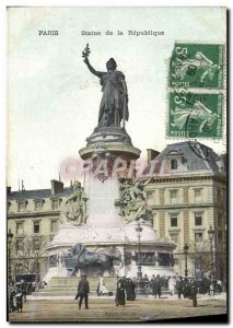 Old Postcard Paris Statue of the Republic